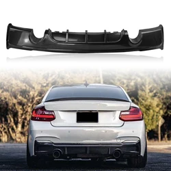 For BMW 2 Series F22 F23 Coupe 2014-2021 2 Door 220i 230i m240i Rear Bumper Diffuser Lip Carbon Fiber Look/Gloss Black Spoiler
