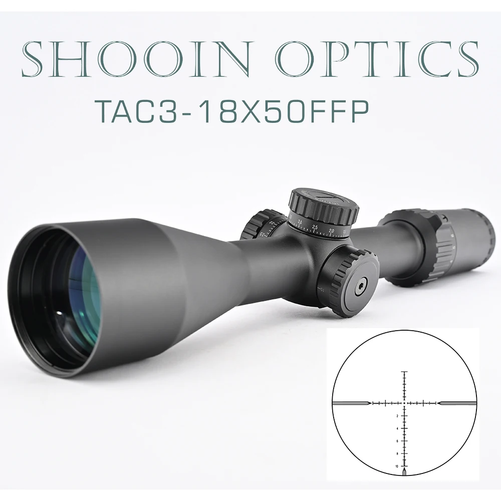 

Shooin Optics Rifle Scope 3-18x50 FFP Riflescope With Turret Lock For Long Range .308 .338 1/10 MIL