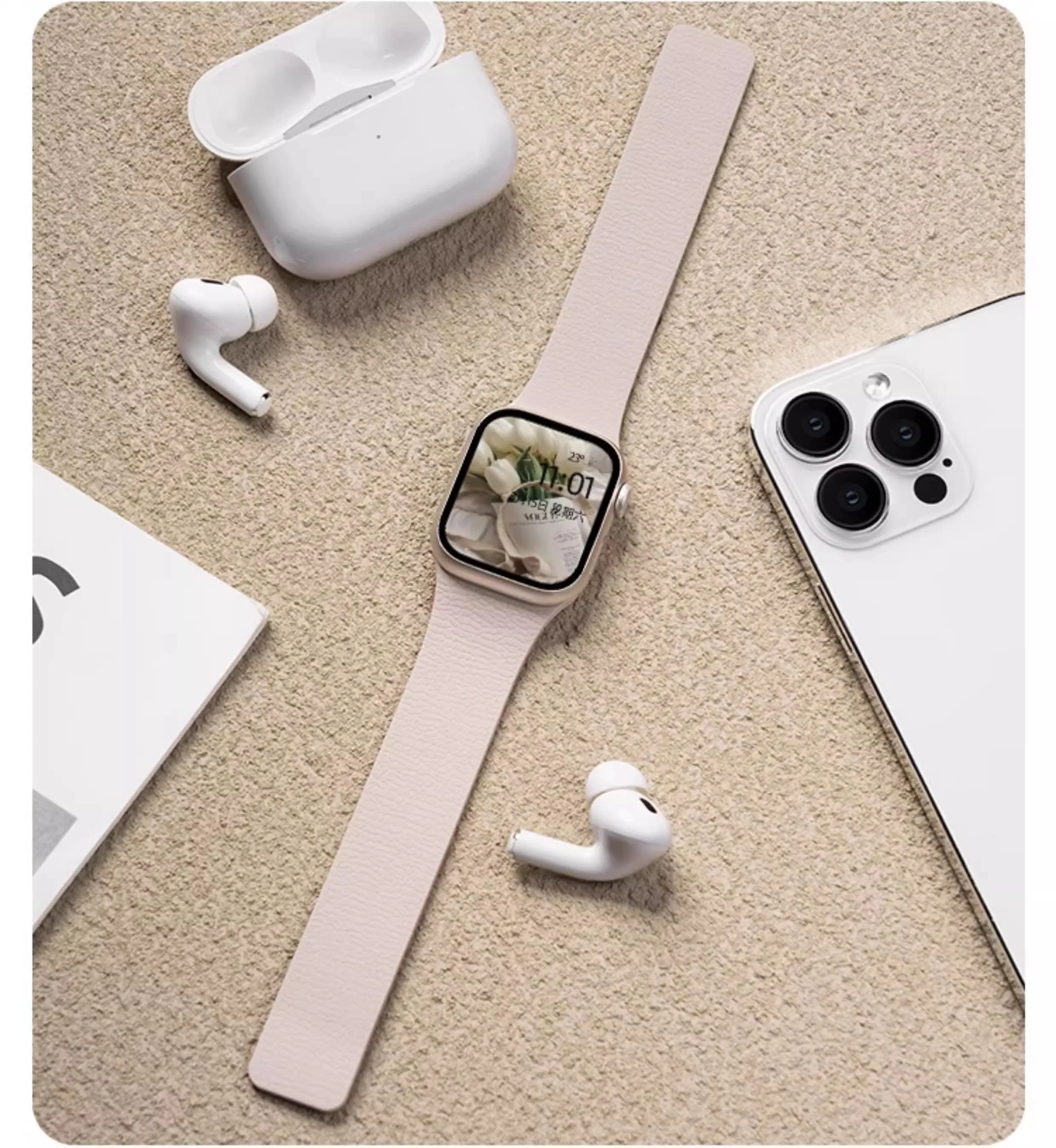 Weiches, gewelltes Silikon-Magnetarmband mit neuer Technologie für die Apple Watch Ultra 49/46-42 41/40/38 starkes Magnetarmband für die IWatch-Serie – Detail 9