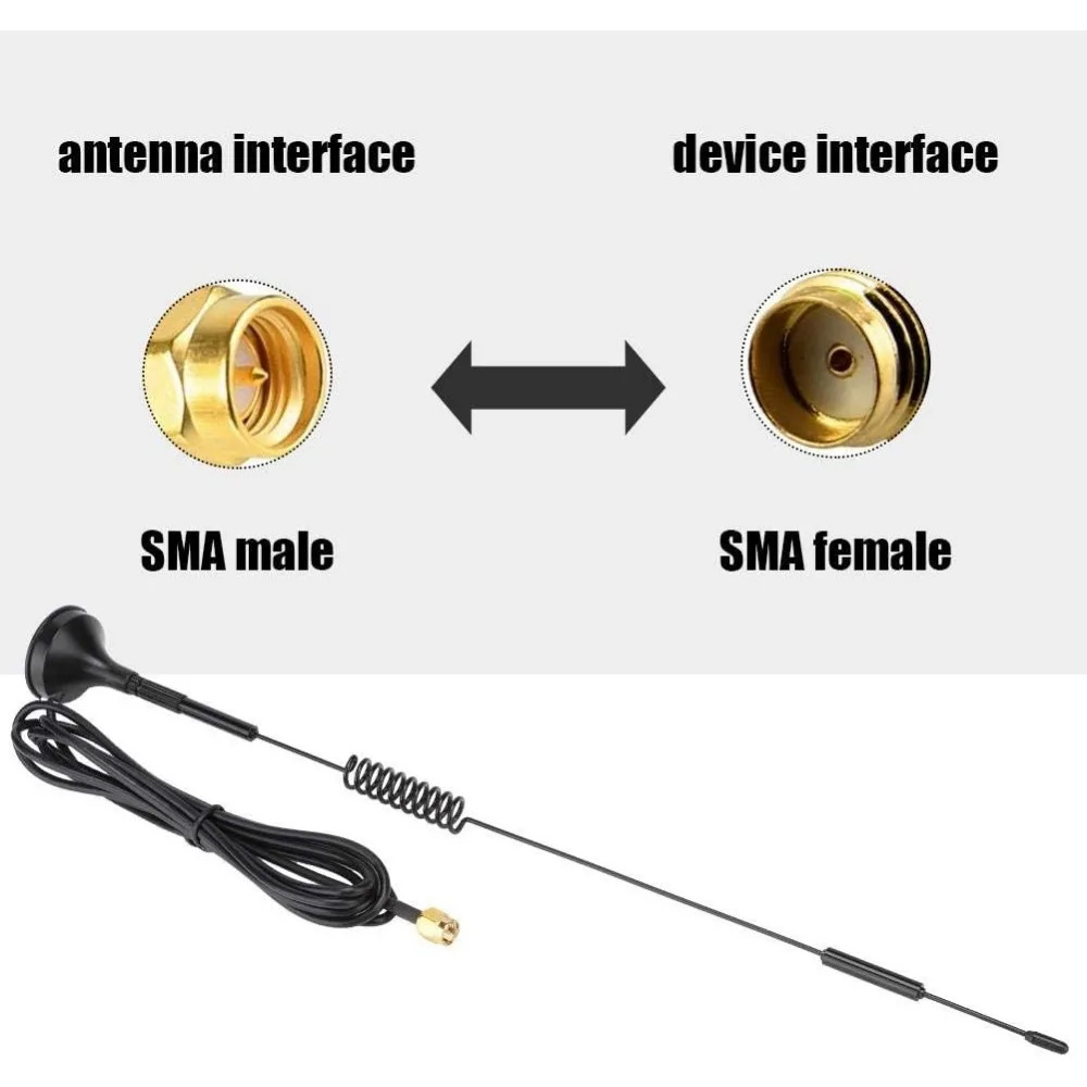 433MHz 31cm Magnetic Suction Cup Antenna 10dBi High Gain SMA Male RG174 3M Cable