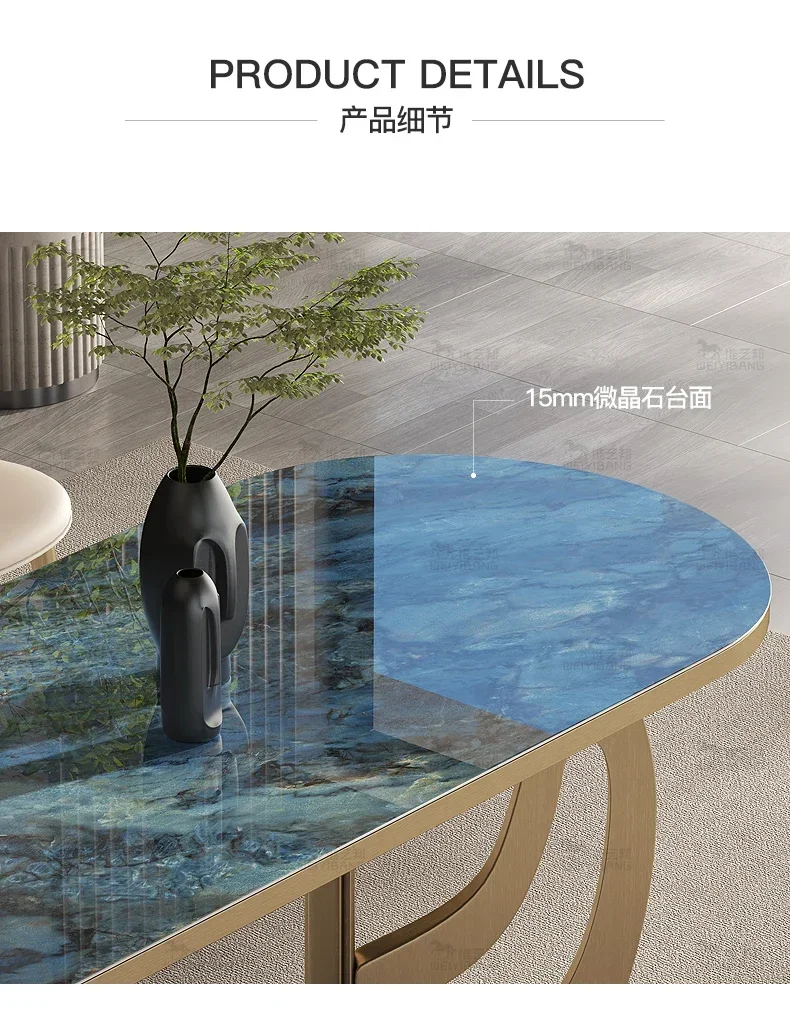 Luxury Kitcjen Dining Table Set 6 People Desk Legs Metal Marble Dining Table Coffee Multifunctional Mesa Comedor Home Furniture