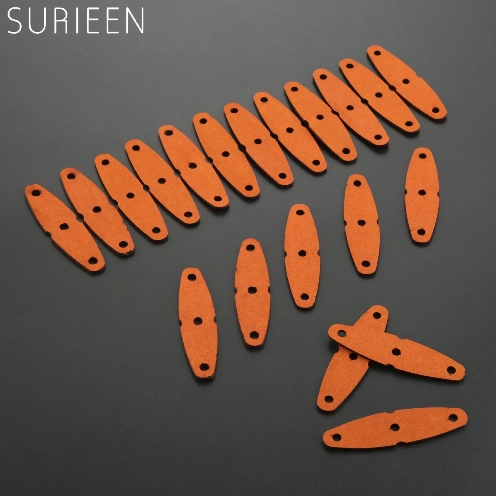 20pcs Brown Slingshot Pouches Pouch Microfiber Leather with Holes Outdoor Hunting Catapult Rubber Band Accessories 60mm*16mm*8mm