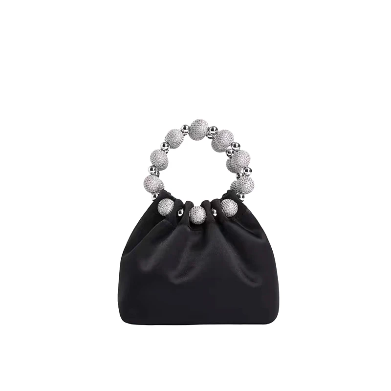 2025 Vintage Sweet Wine Velvet Womens Crossbody Gold Metal Chain Drawstring Bucket Bag Banquet Party Small Clutches Handbags