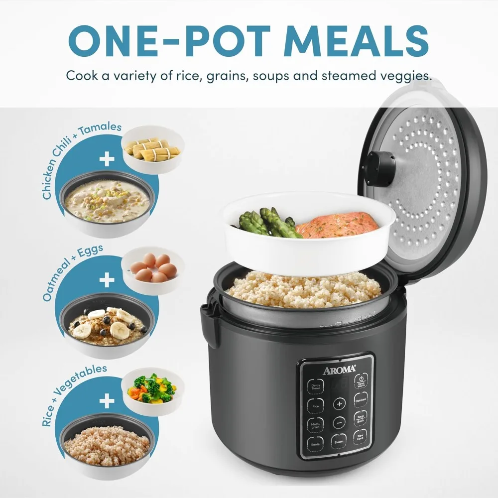 Rice Cooker 12-Cup (Cooked), Digital Rice & Grain Multicooker, Programmable Digital Controls with Automatic Keep Warm Mode 2