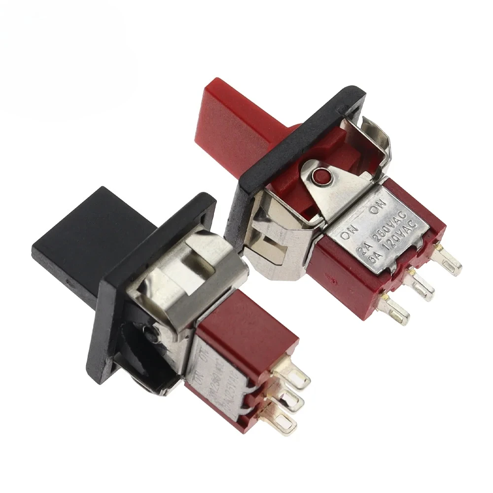SPDT DPDT 리셋 래칭 토글 스위치 RLS-102 5A 125V 3A 250V AC 미니 3 6핀 ON-ON ON-OFF-ON 로커 스위치 조명 모터용
