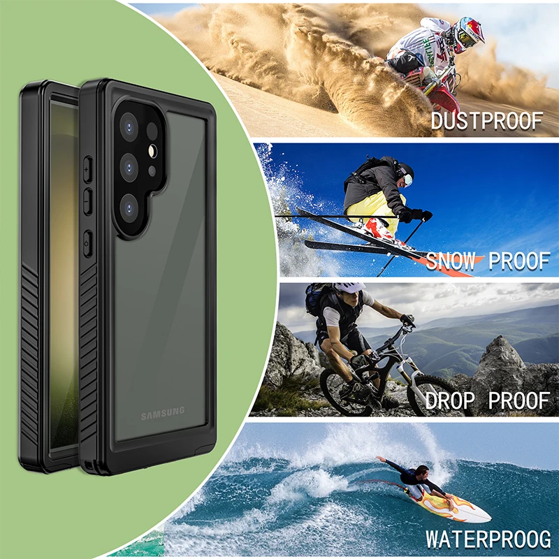 Shellbox IP68 Waterproof Case For Samsung Galaxy S24 Ultra Full Cover S24+Plus Anti-Scratch Funda Underwater Built-in Protector