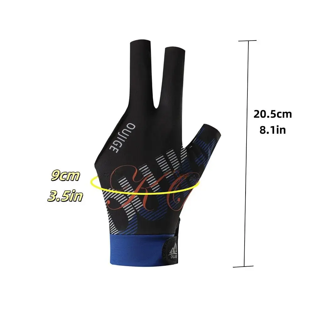 Portable Left Hand Billiards Glove Elastic Breathable Billiard Training Gloves Non Slip Three Fingers Glove Fitness Accessories
