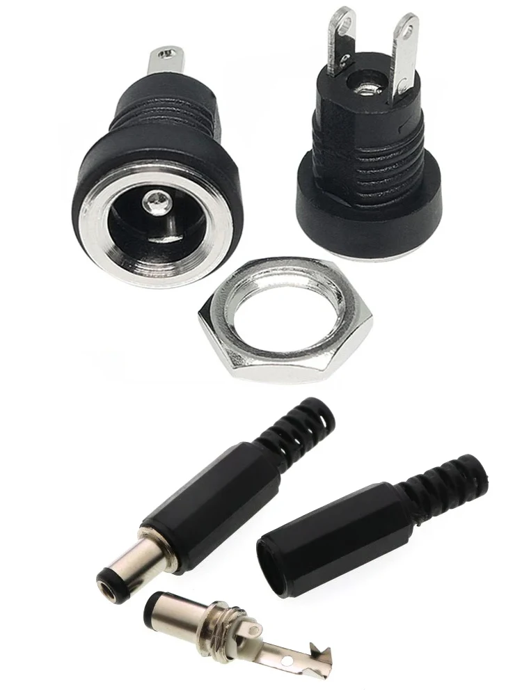 DC-022B Connector 10-50Pcs 3A 12v for DC Power Supply Jack Socket Female Panel Mount 5.5 mm x 2.1mm / 2.5mm