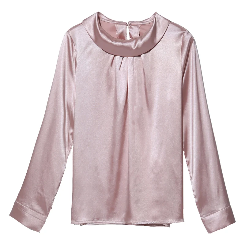 Chemisiers en satin de soie à manches longues pour femmes, taille slim, grandes tailles, chemisiers de bureau pour femmes, chemisiers en mousseline élégants, blusa feminina
