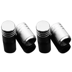Set of 4 Premium Aluminum Alloy Car Tire Valve Caps - Universal Dust Covers (Silver)