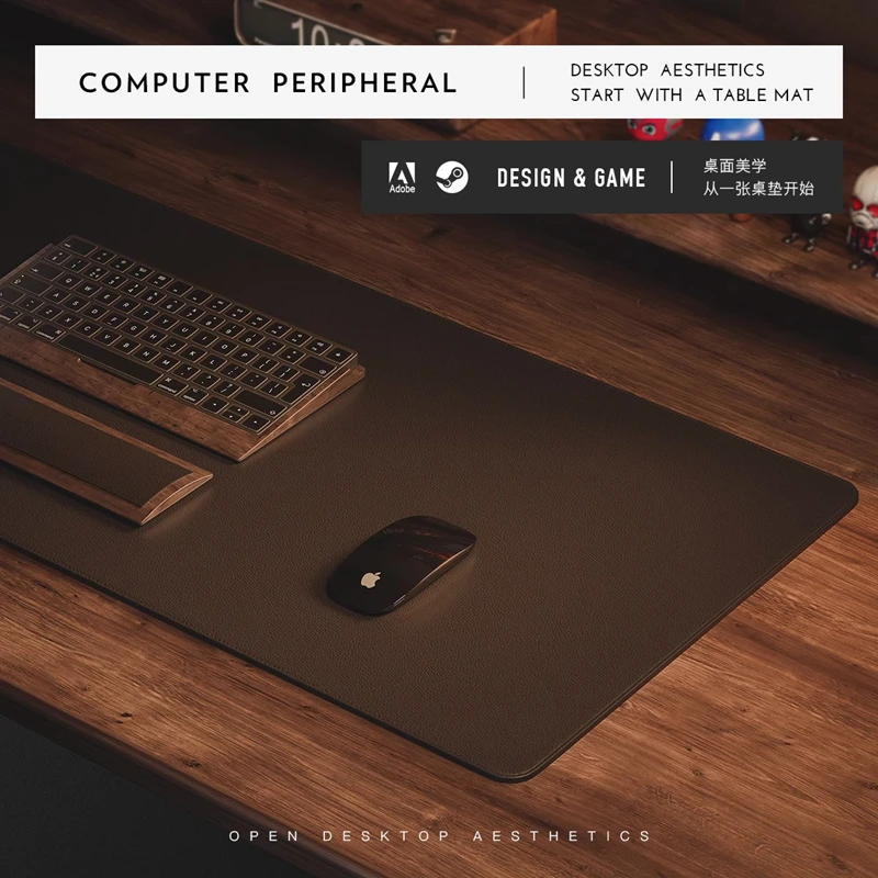 Keebox PU Leather Cork Mouse Pad Keyboard Mat DIY Size Computer Table Mat Customize 2mm Thickness Deskmat