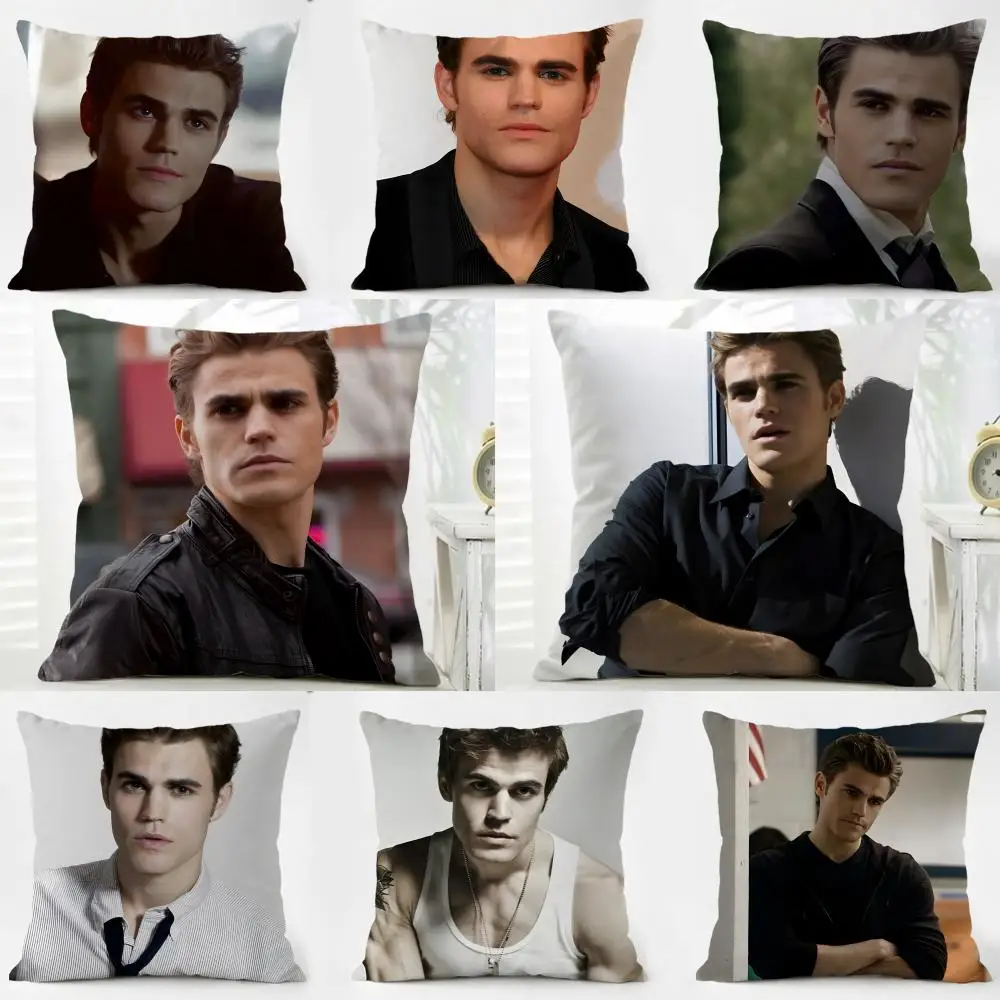 S-Stefan Salvatore 쿠션 커버 세탁 가능한 린넨 베개 커버 일상용 소..