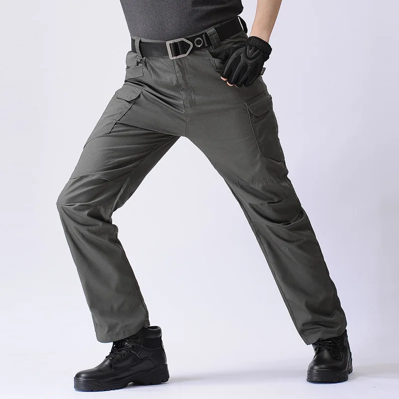 Pantalones tácticos militares para hombre, de cintura alta, casuales,  Ripstop, cargo, para senderismo, al aire libre, de secado rápido, ligeros,  con