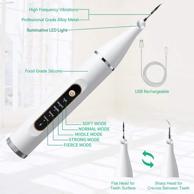 5 Modes Electic Sonic Tooth Cleaner Dental Calculus Removal Ultrasonic Dental Scaler for Teeth Ultrasound Tartar Stone Remover 6