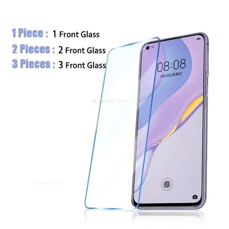 3Pcs Protective Glass for Huawei P50 P40 P30 P20 Lite Pro Screen Protector for Huawei P Smart 2021 2020 2019 Y9S Glass Protector