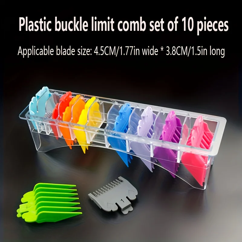 Plastic Men Hair Clipper Limit Comb 10Pcs for Men Barber Cutting Guide Replacement Attachment Hair Trimmer Salon Styling Tools