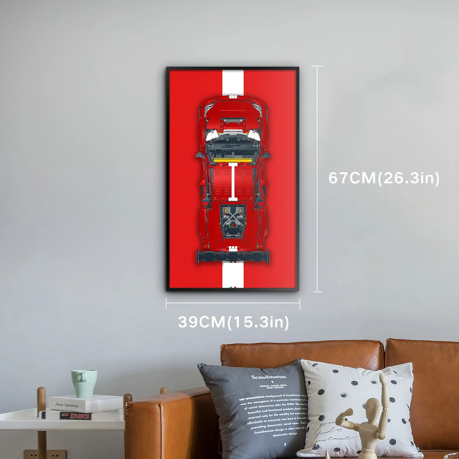 Display Wall Mount Board for Lego 42096 Technic Porsche 911 RSR,Adult Collectibles Gifts for Lego Car Wall Mount (Only Display W 6
