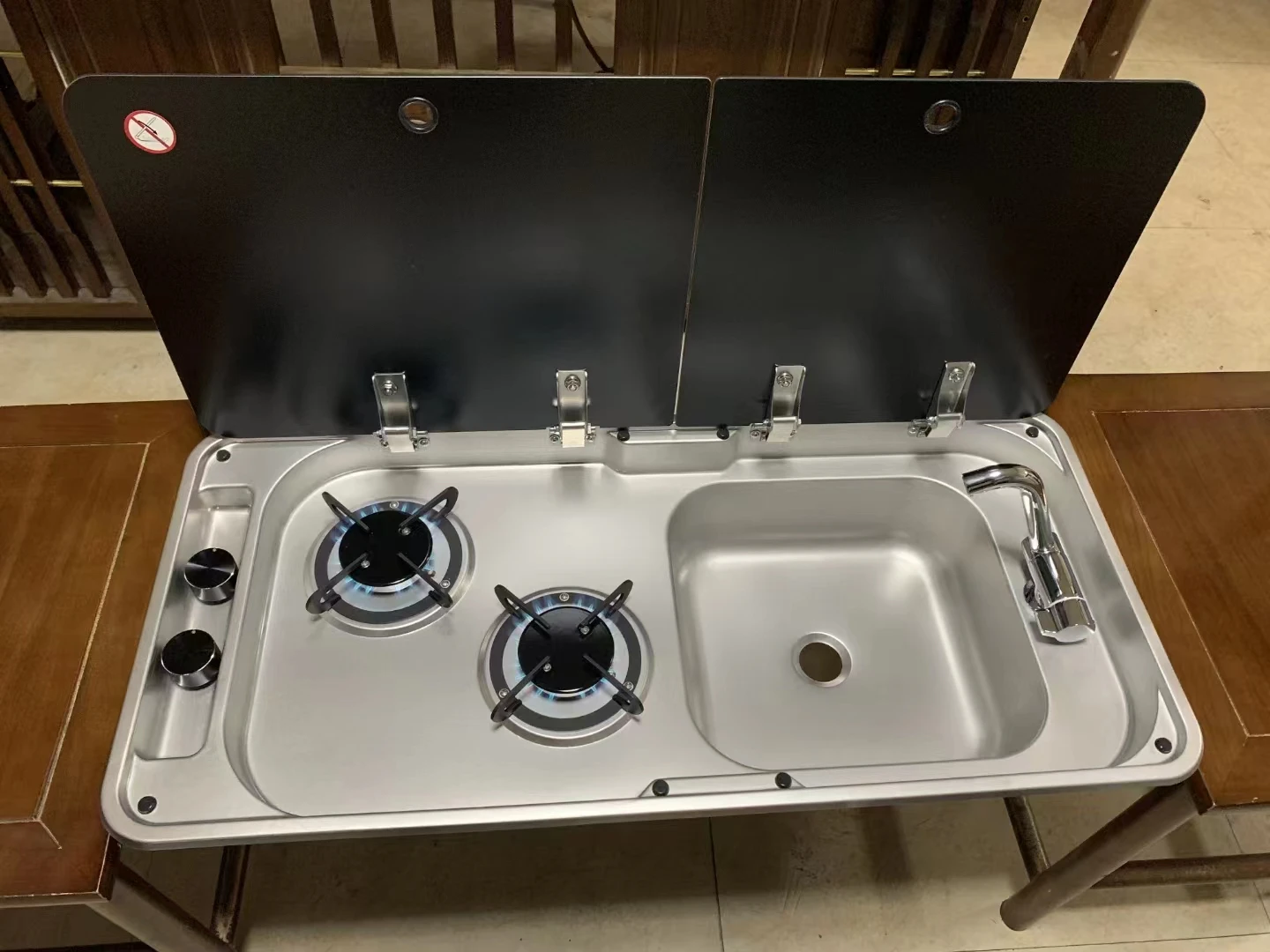 OUTDOORS CAMPING Gas Stove With Sink LPG Cooker In RV Sink Combo Travel Trailer Caravan Motorhome 5