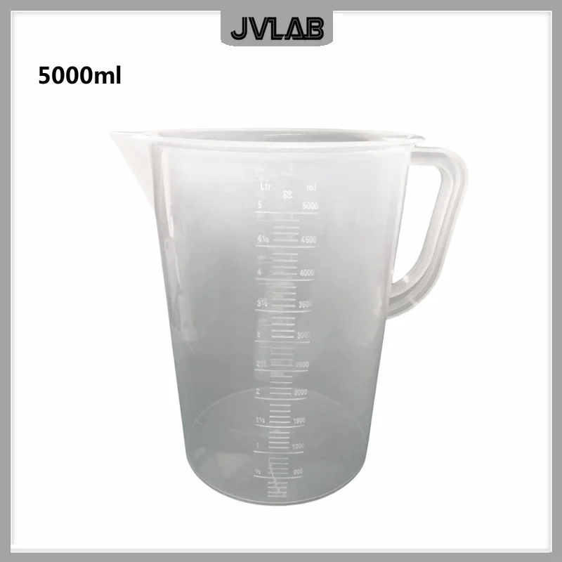 Plastic Measuring Cup Laboratory Scale Clear Cylinder Kitchen Baking Tool 100ml/500ml/1000ml/2000ml/5000ml Each One Total 5pcs