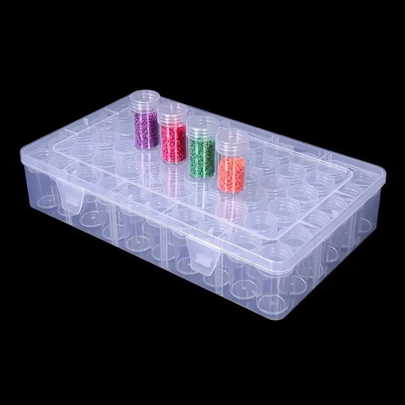1pc 24/38/48/60/80 Slots Plastic Storage Box, DIY Diamond Painting Beads Charms Jewelry Accessories Organizer Box 2