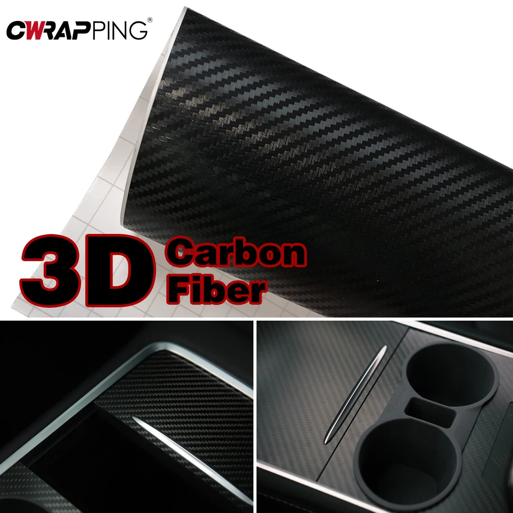 3D Carbon Fiber Vinyl Wrap Car Sticker Black Color Change Vinyl Film Car Wrap Film Adhesive Motorcycle Decal Auto Accessories