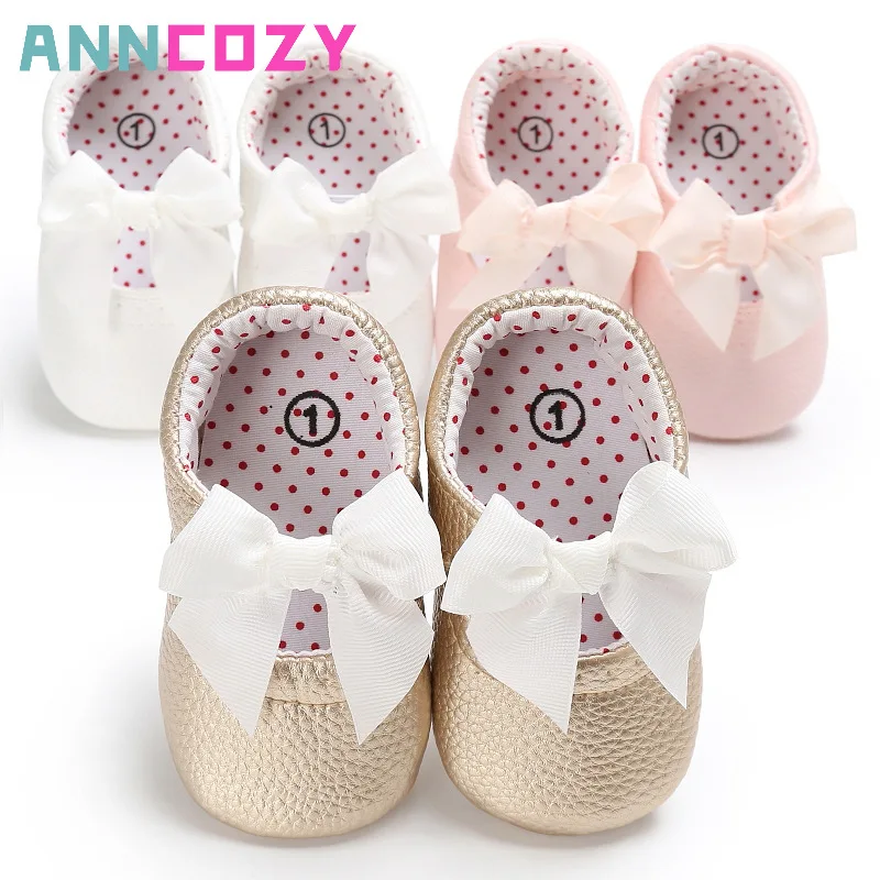 

2023 Spring summer New Newborn Baby Girl Pu Leather Princess Shoes Bowknot First Walkers baby items