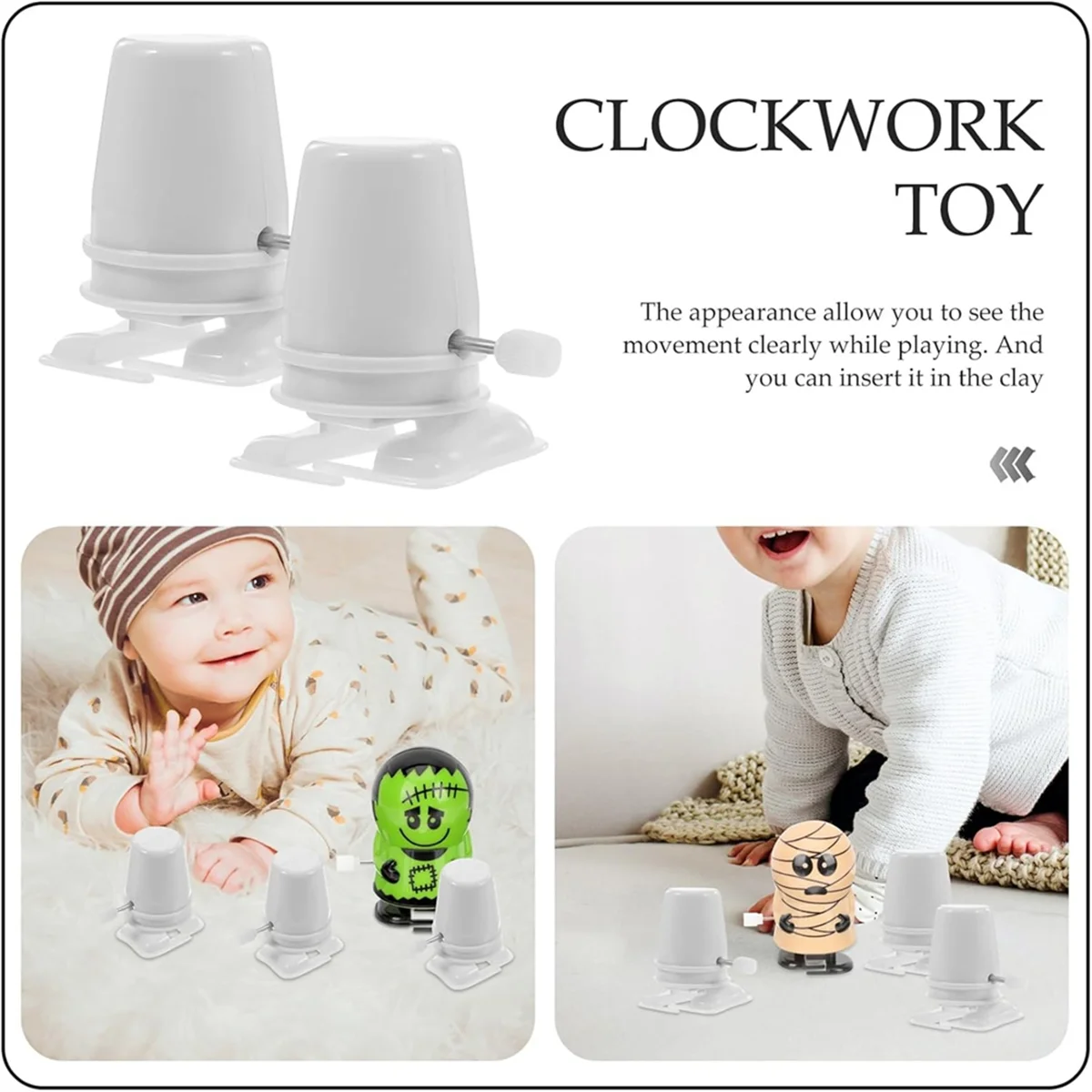 M15K15Pcs Wind Up Toy Base Mechanism Wind Up Robot Toy Clockwork Legged Robot Movement Mechanism Toys DIY Crafts