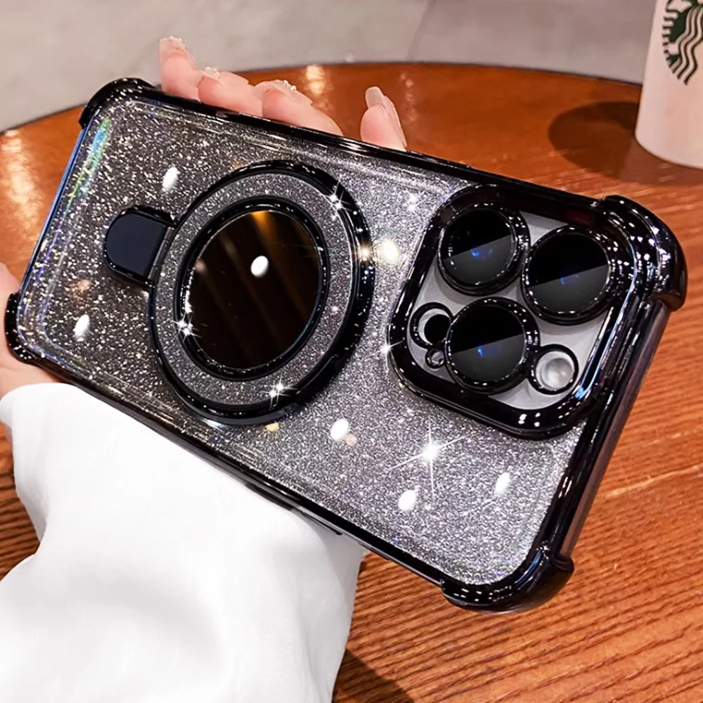 Shockproof Mirror Magnetic Bracket Stand Case Cover