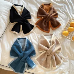 18*84cm Warm Knit Scarf Winter Neck Ring Shawl Wrap For Women Girl Kid Children
