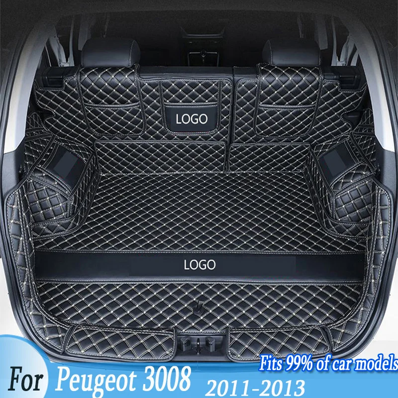 

Leather Car Trunk Mats For peugeot 3008 2011 2012 2013 Anti-Dirty Protector Tray Cargo Liner Accessories Styling