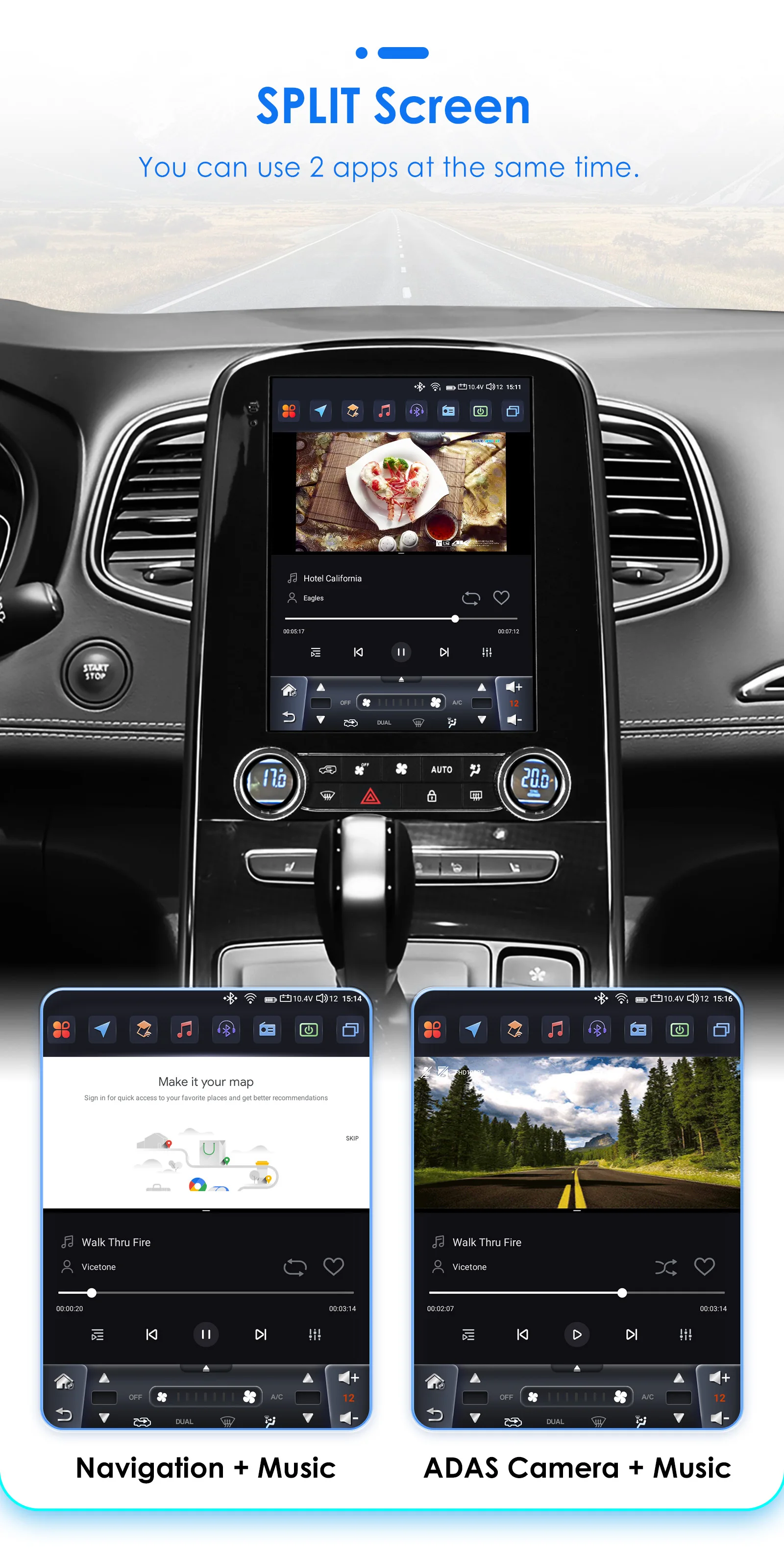 Hizpo 9,7 Zoll Android Auto Autoradio für Renault Scenic 2013–2024 Tesla Style Bildschirm RDS DSP GPS 4G WiFi BT CarPlay 360 ° CAM – Detail 33