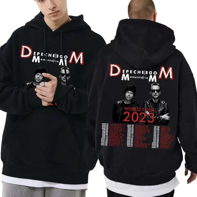 

British Band Depeche Cool Mode Memento Mori World Tour Graphic Print Hoodie Male Vintage Rock Sweatshirt Men's Oversized Hoodies