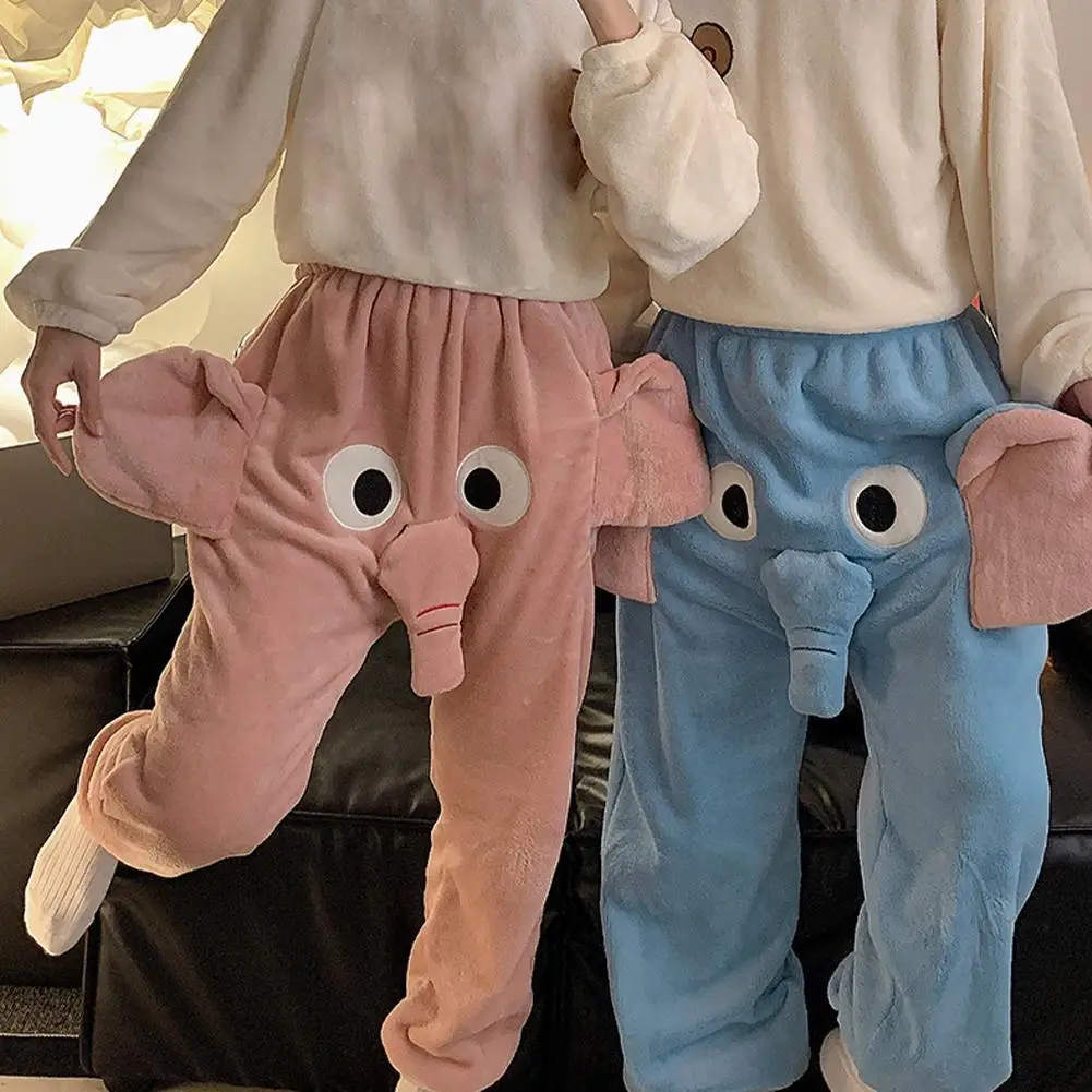 Funny Women Pants Autumn And Winter Funny And Cute Couple Pajama Pants With A Ringing Elephant Trunk wooden handle bell metal with christmas ringing call musical percussion handheld