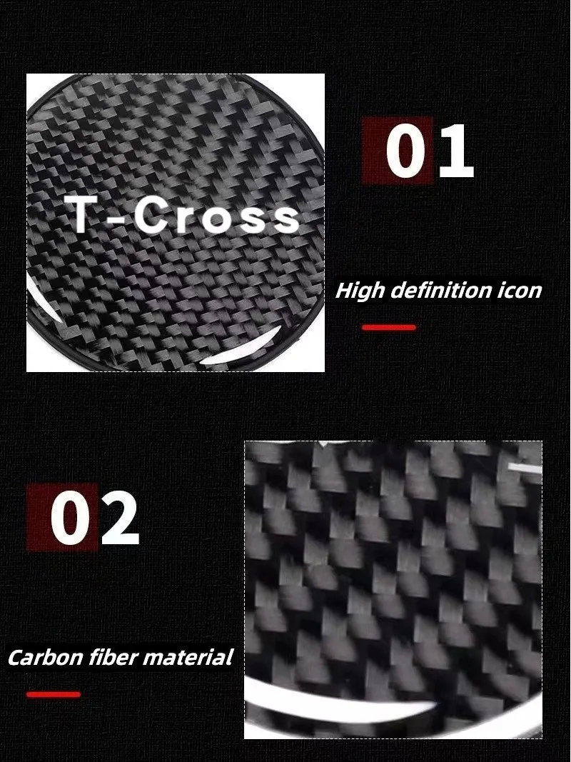 2Pcs Carbon Fiber Car Water Coaster Cup Mat Bottle Holder Anti-slip For Volkswagen Vw T-CROSS TCROSS Car Accessory