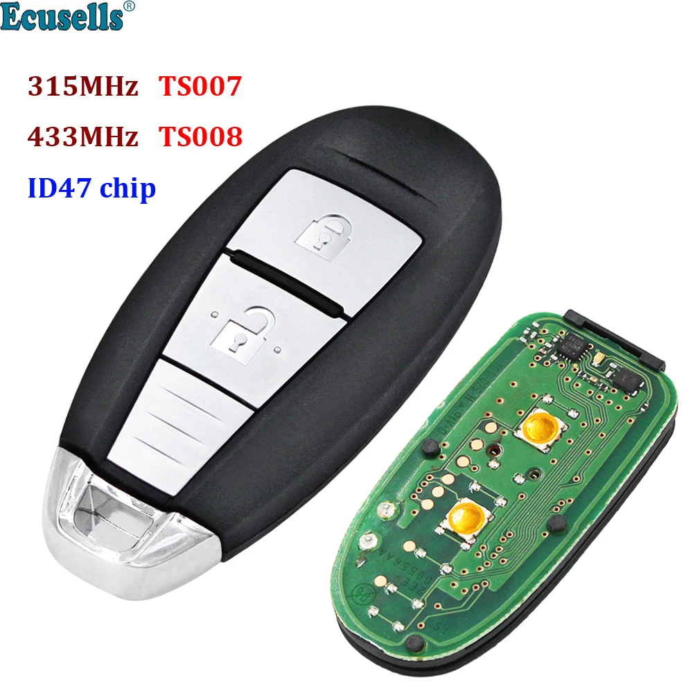 Telecomando Chiave 3 Pulsanti 433MHz Per Smart Car ForTwo, Passion, Roadster – Con Lama Non Tagliata E Parte Elettronica
