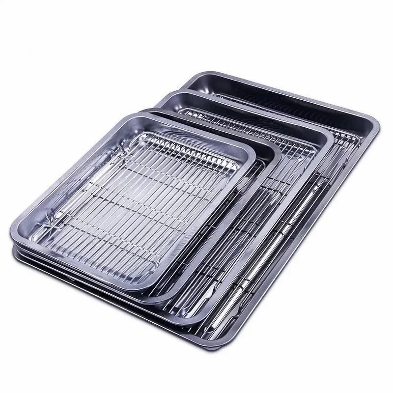 Stainless Steel Baking Tray & Removable Cooling Rack Set 6