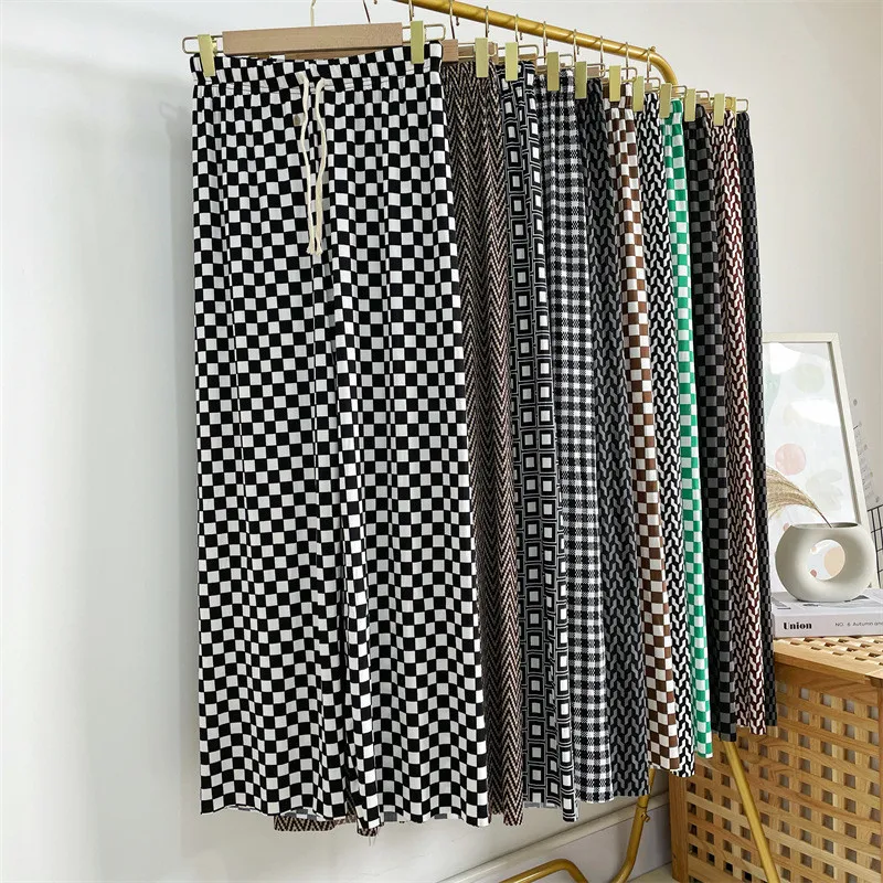 

Plaid Pants Women Spring Summer Loose Cool Trousers