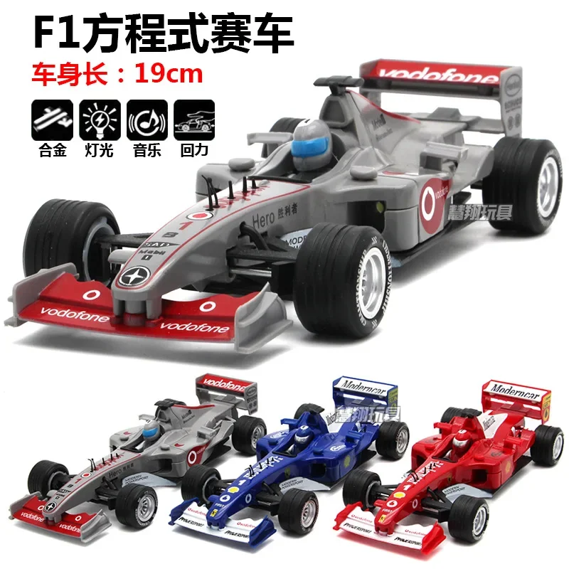 

1:32 F1 Formula Racing Car Diecast Metal Alloy Model Car Pull Back Sound Light Car Children Gift Collection E209