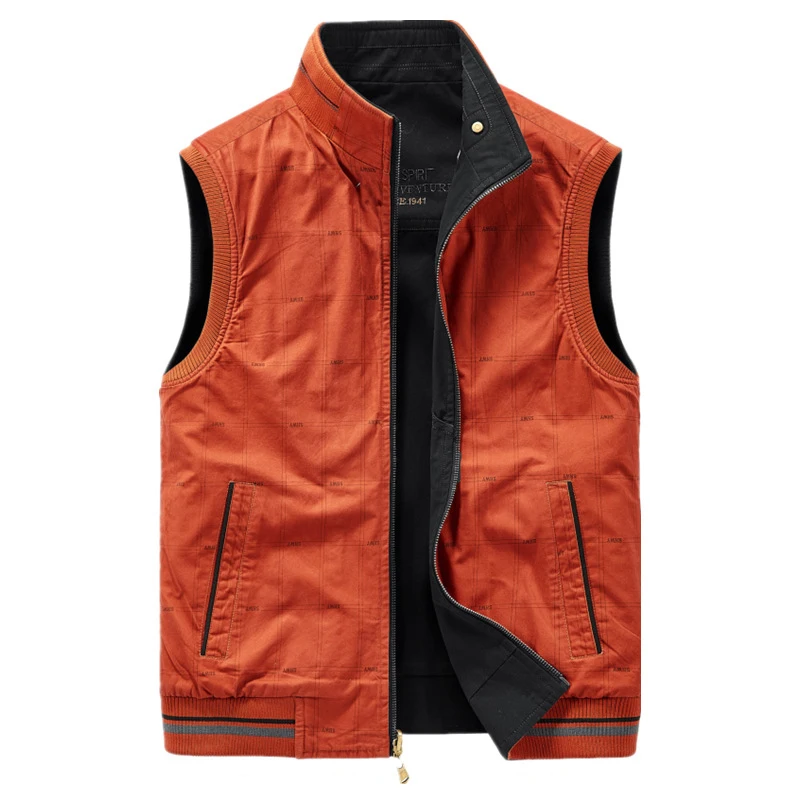 Autumn Winter Men's Cotton Vests Men Multi-pocket Fishing Waistcoat Men Double-sided Military Sleevesless Jackets Plus size 8XL 5