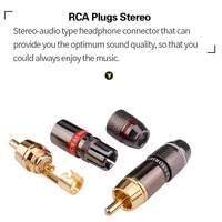 YYTCG-RCA audio connector, Gold plated connector, Lotus head video stand, 6mm cable, RCA male plug adapter 1/2/4 pieces - Image 4