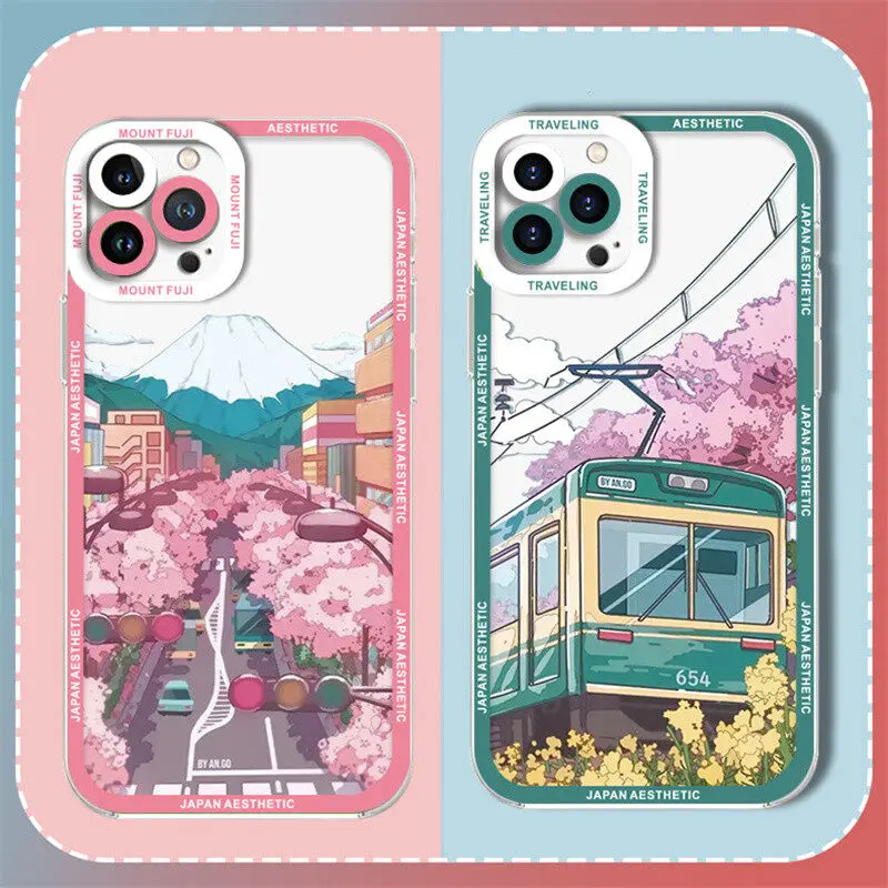 Sakura Blossom Anime Town Phone Case