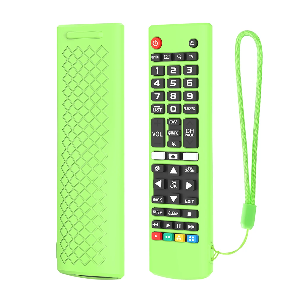 Silicone Remote Case with Lanyard Protective Cover Shockproof TV Remote Control Case for LG AKB75095307 AKB75375604 AKB74915305