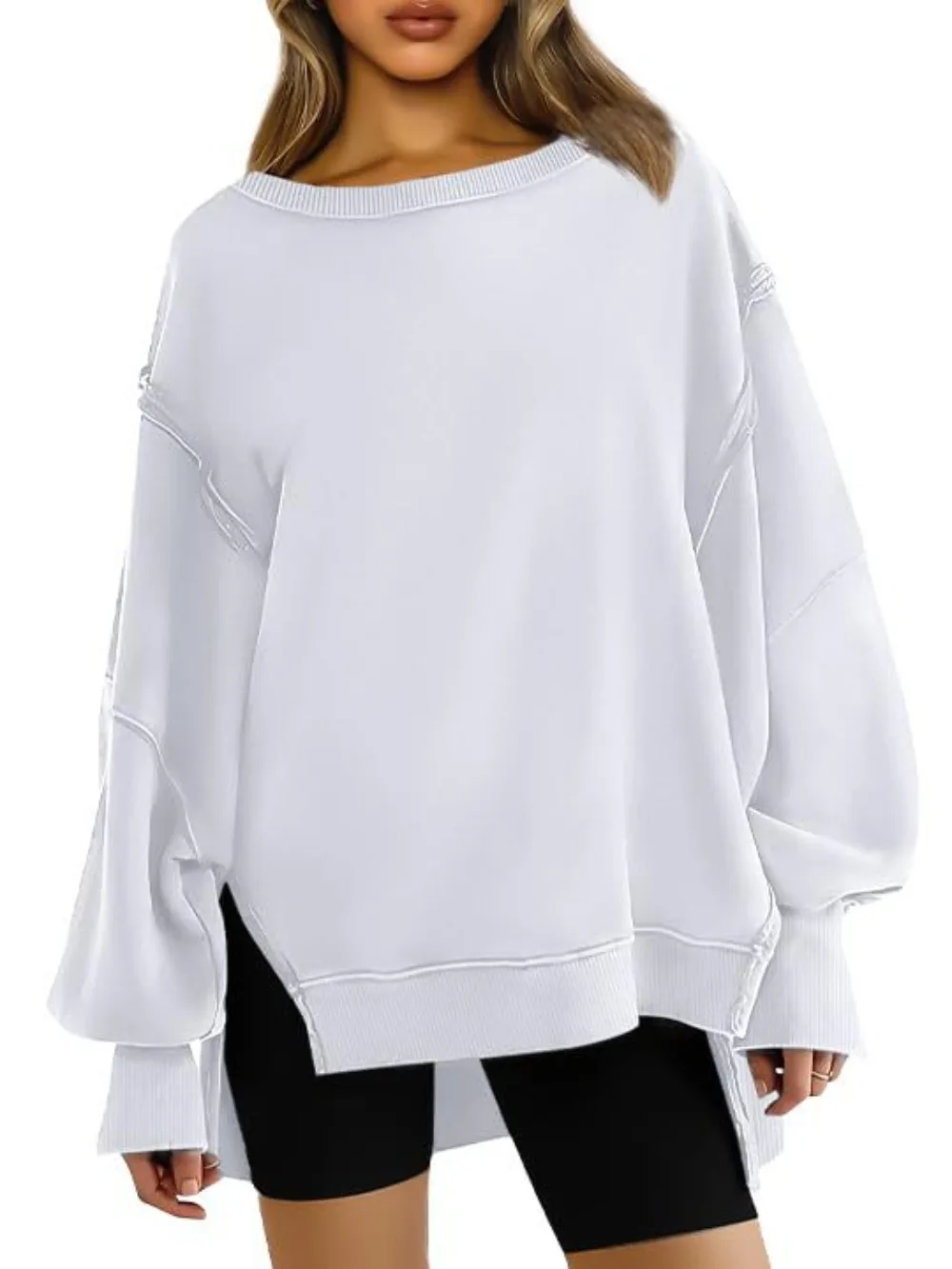 2024 Women Casual Oversized Crewneck Sweatshirts Hoodies Fall Spring Outfits Fashion Teen Girls Y2K Winter Clothing