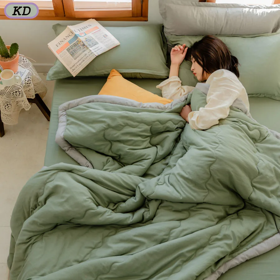 MicrofiberSummerQuiltSolidColorAirConditioningCoolingBlanket