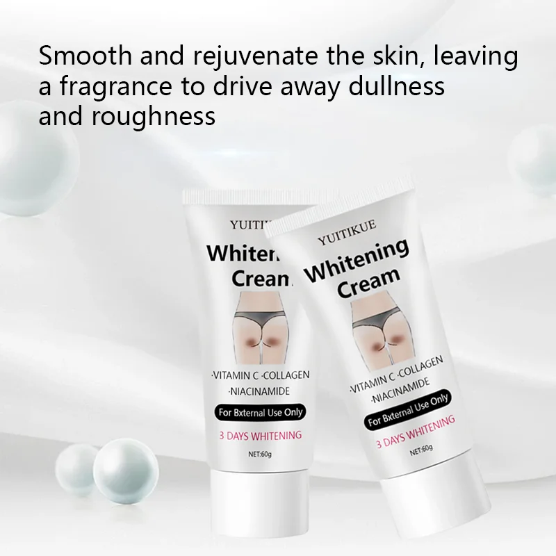 60g Whitening Body Lotion & Moisturizer - Alcohol-Free, Moisturizing Formula for Back, Legs, Arms - Contains Collagen Hyaluronic