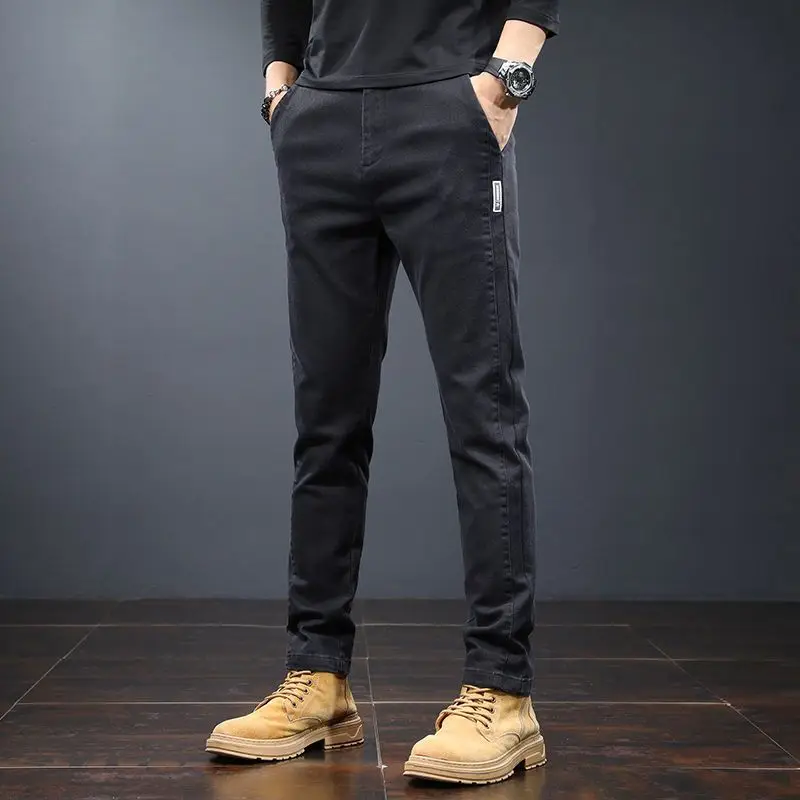 

2023 Fashion Brand Men's High Quality Casual Long Trousers Men Spring Autumn Casual Elastic Loose Straight Pants Male K46
