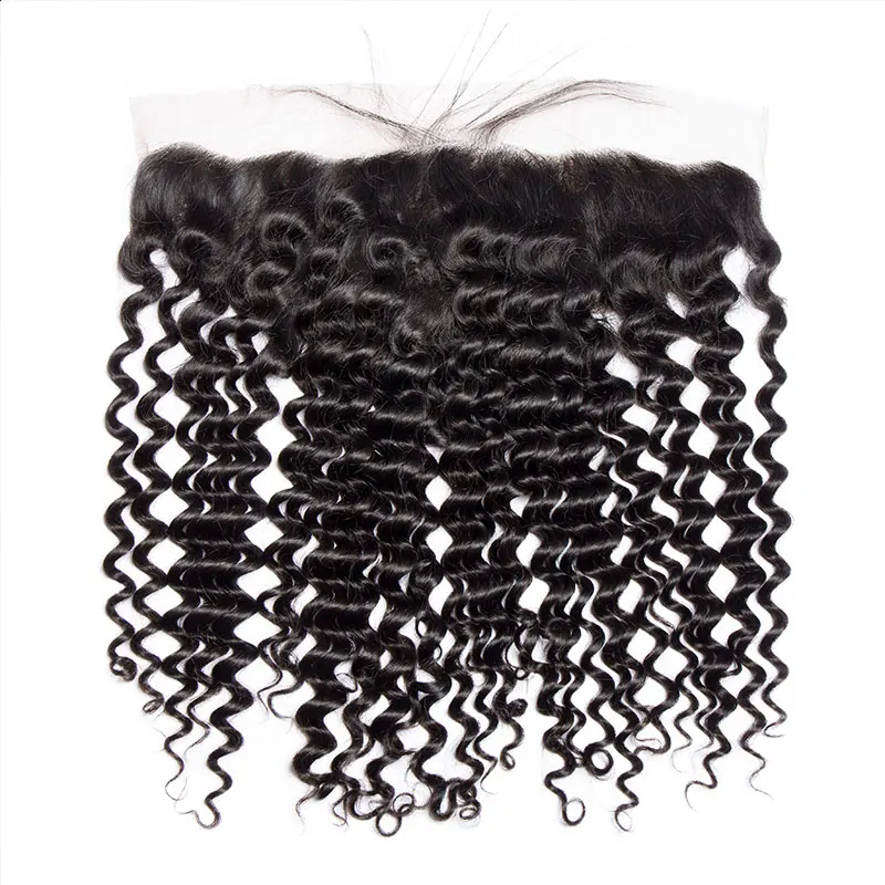 Maxine 13x6 6x6 Deep Wave Lace Frontal Closures Only Brazilian Curly Human Hair 13x4 HD Transparent Frontal 4x4 5x5 Lace Closure