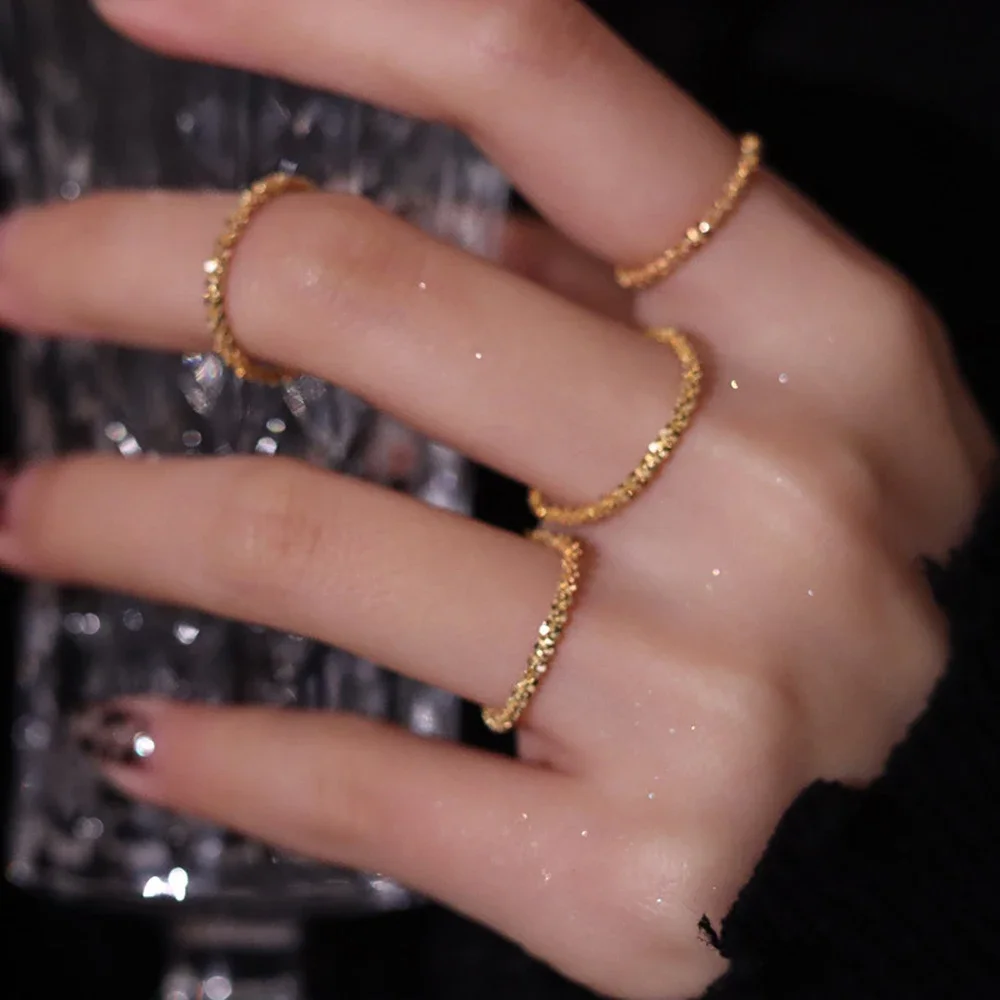 Finger Ring Fashion Sparkling Simple Style Versatile Decorative Compact Index Finger Ring For Women Jewelry Gifts