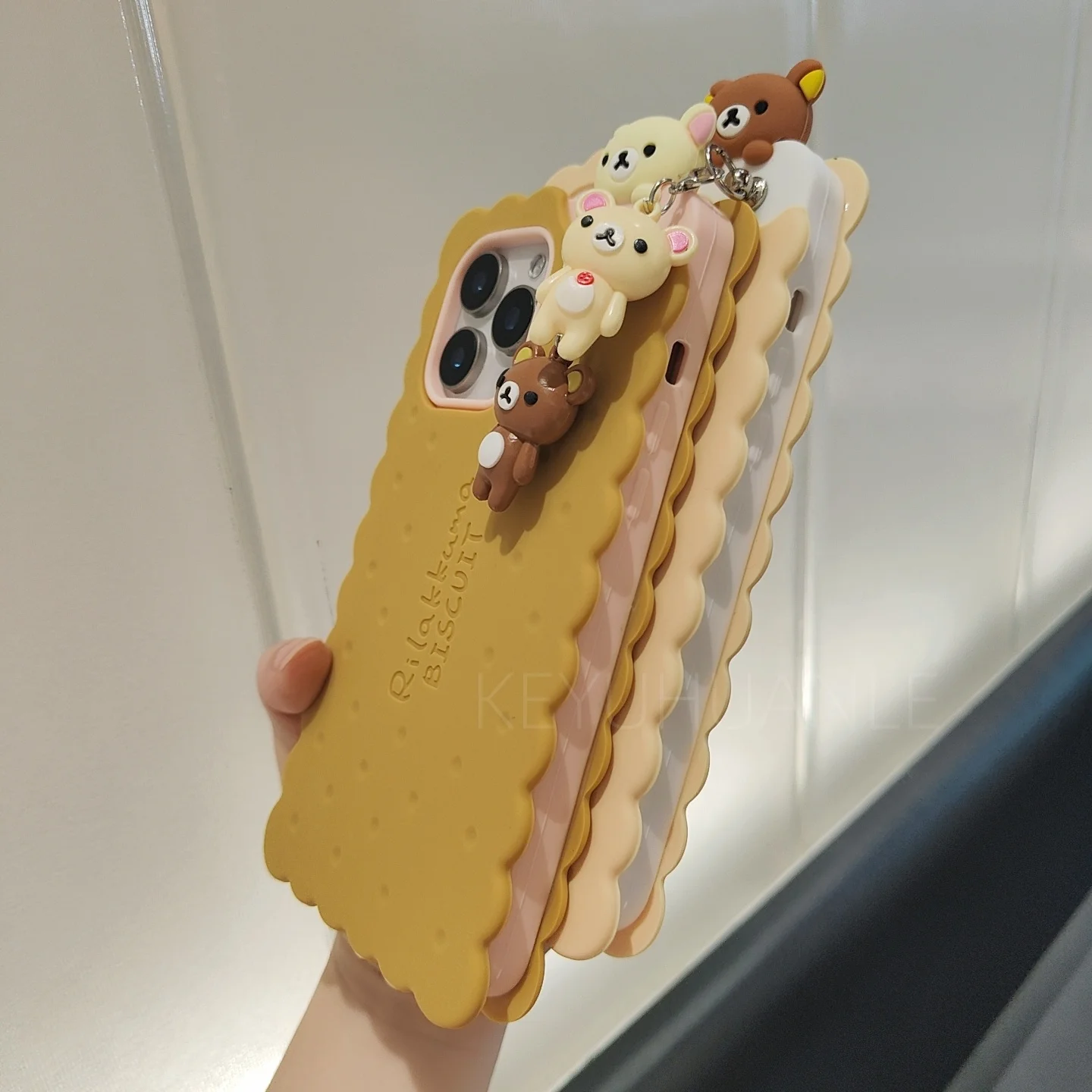 Adorable Bear Biscuit Silicone Phone Case – Cute and Soft Design