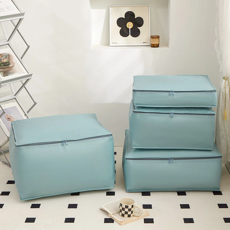 

Вместительная Нетканая ткань, однотонная Пылезащитная стандартная сумка для сортировки одежды, одеял, дорожный багажный упаковочный пакет